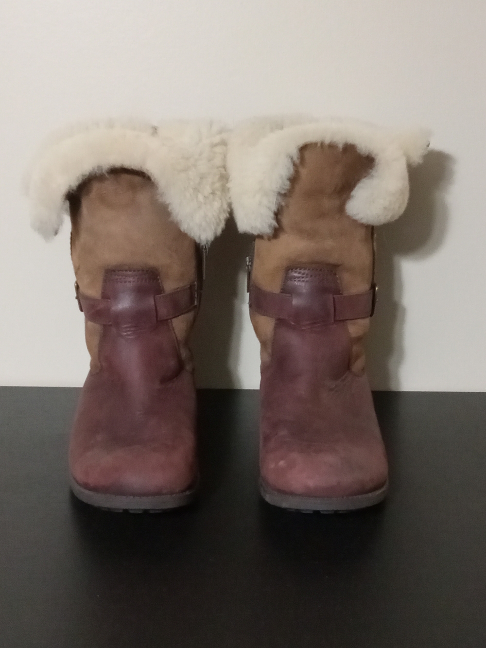 Women's UGG Pernille Chestnut Convertible Leather Suede Shearling Boots